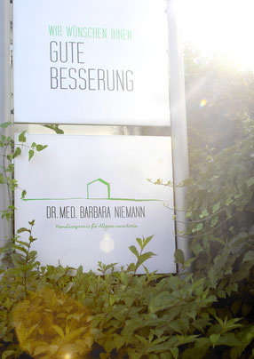 Praxisschild: Wir wünschen Ihnen Gute Besserung